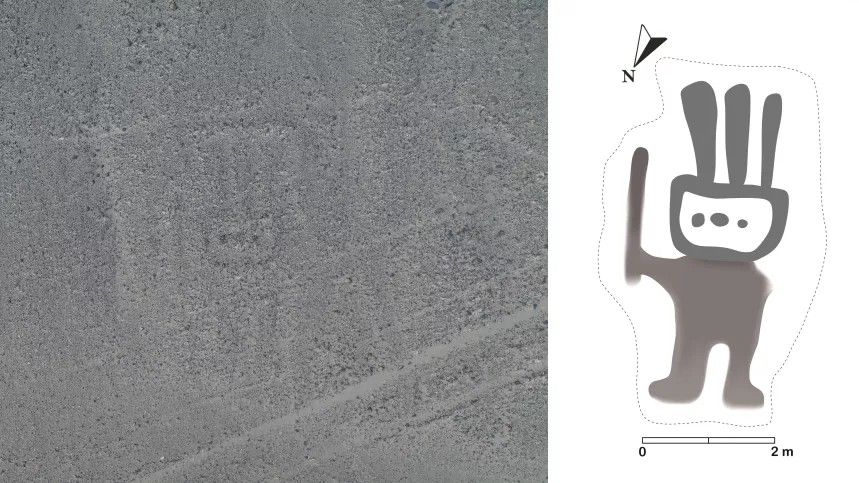Una linea di Nazca la cui scoperta è stata annunciata nel 2019 è di forma umanoide. (Credito immagine: IBM)
