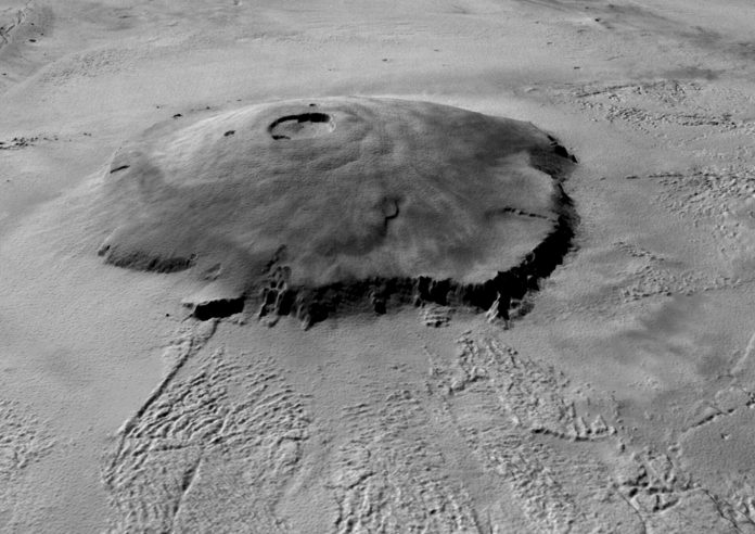 Marte: frane ai piedi dell'Olimpus Mons