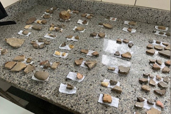 Cura dei frammenti ceramici rinvenuti nel sito archeologico in Brasile.(Credito immagine: W Lage Arqueologia)
