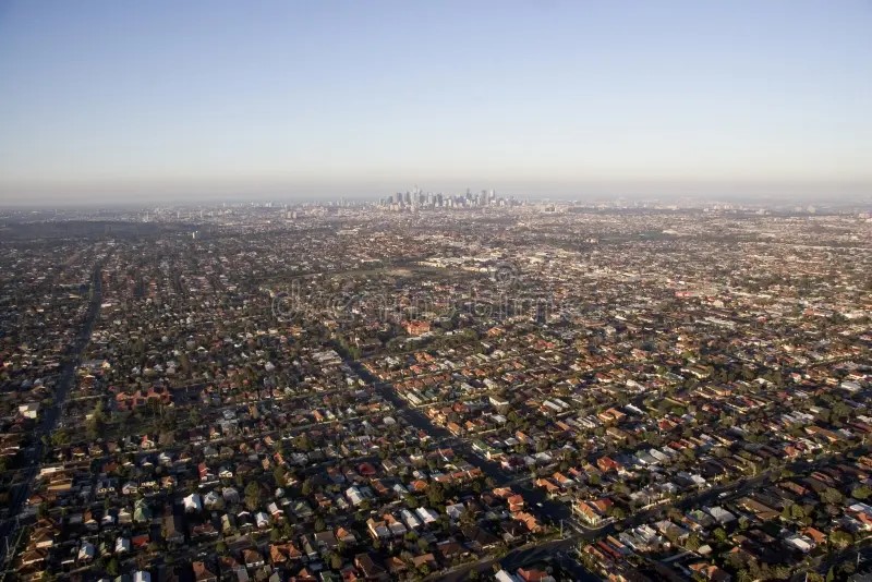 Vista aerea dell'espansione urbana