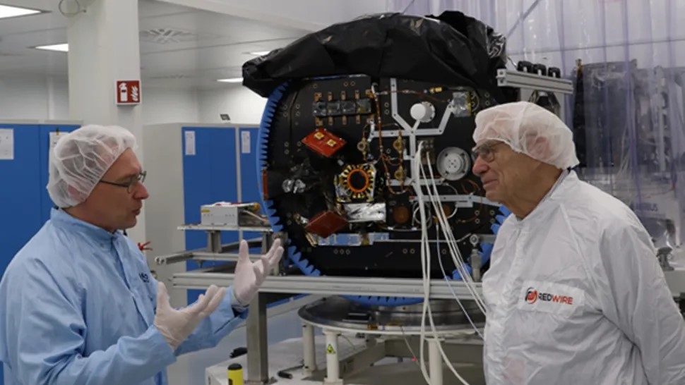 Recentemente i ricercatori hanno potuto osservare per la prima volta i due veicoli spaziali che verranno utilizzati per la missione Proba-3.(Credito immagine: Agenzia spaziale europea)
