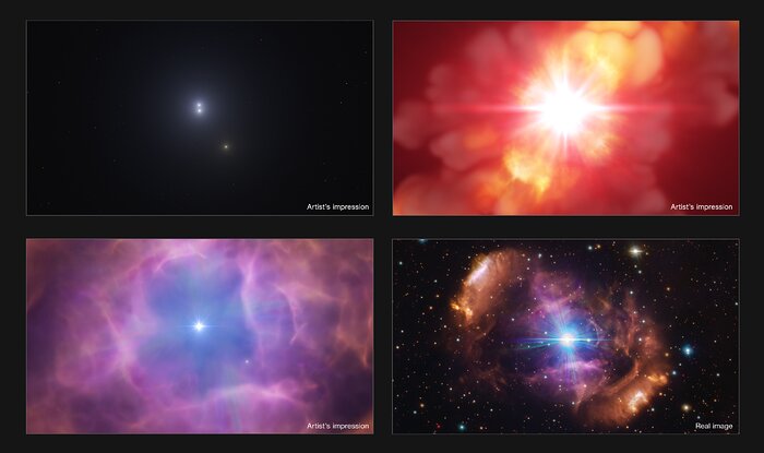 Una nebulosa magnifica con una storia violenta: lo scontro tra le stelle risolve il mistero celeste