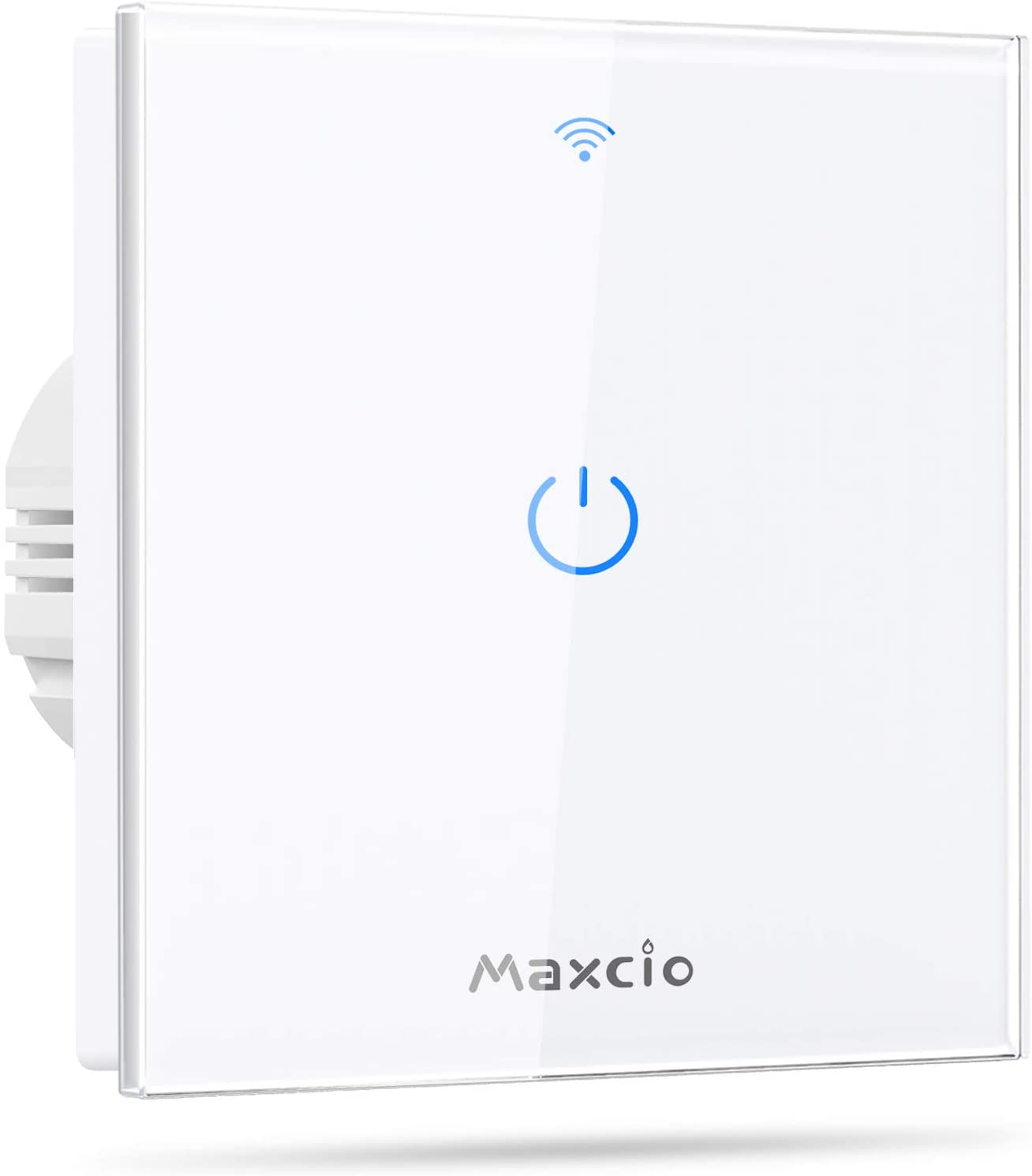 Interruptor Luz WiFi, Maxcio Interruptor Inteligente 1 Gang Compatible con Alexa/Google Home, Control de APP y Función de Temporizador, Neutral Requerido