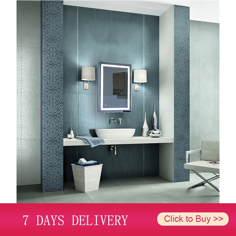 Espejo antiniebla, espejo LED de belleza para maquillaje, espejo para baño Rectangular para el hogar, luz LED blanca fría, montado en pared 60×80 50x70cm HWC