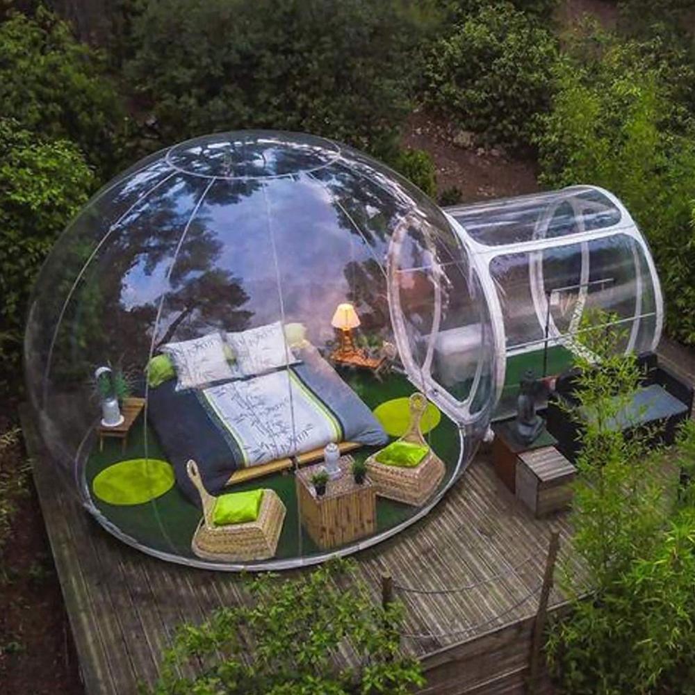 Tienda de campaña con forma de burbuja transparente para acampar, tienda hinchable de 3m,4m,5m de diámetro con forma de burbuja transparente, envío gratis