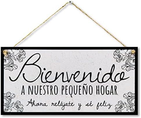 CARISPIBET Bienvenido Placa Decorativa para el hogar Cartel Decorativo para recibidor Adornos Colgantes 15 x 30 cm