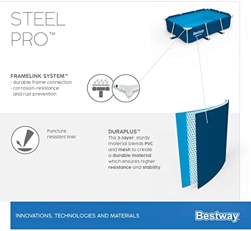 BESTWAY Piscina Desmontable Tubular Infantil Steel Pro 300x201x66cm Azul - Imagen 4