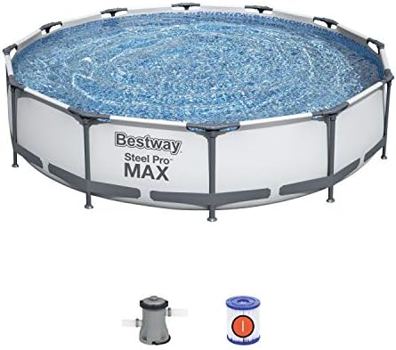 Bestway 56416 – Piscina Desmontable Tubular Steel Pro Max 366×76 cm Depuradora de Cartucho 1.249 litros/hora, Color Multicolor, 150x38x75 cm