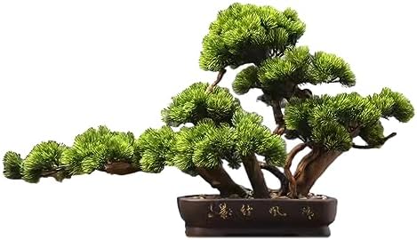 Árbol de Simulación Bonsai Árbol de pino bonsái artificial, decoración de plantas falsas realistas, plantas artificiales en maceta, exhibición de escritorio, exhibición Zen, planta falsa, vegetación S