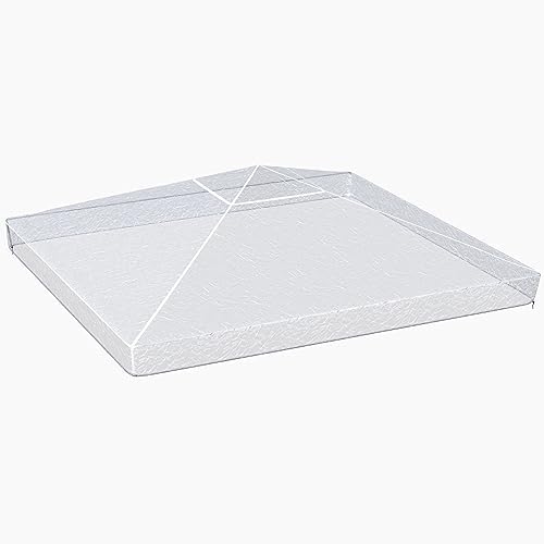 AND HOME – Lona para cenador plegable de 3 x 3 cm, impermeable, lona para carpa de jardín, 3 x 3 m, de PVC transparente, lona protectora contra rayos UV, con cuerdas de seguridad, 300 x 300 x 80 cm