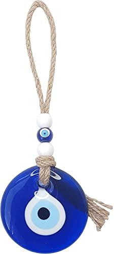 25cm, Cuenta de Ojo Azul, Amuleto, Protección, Adorno de Pared, Adorno de Puerta, Deseos de Buena Suerte, Ojo Turco, Decoración del hogar, Regalo de casa Nueva, Vidrio de Ojo Azul 5cm