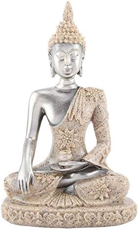 Estatua de Buda – Meditación Paz Sentado Adorno Talla Estatuilla Artesanía para la decoración del hogar Adorno de Mesa(#1)