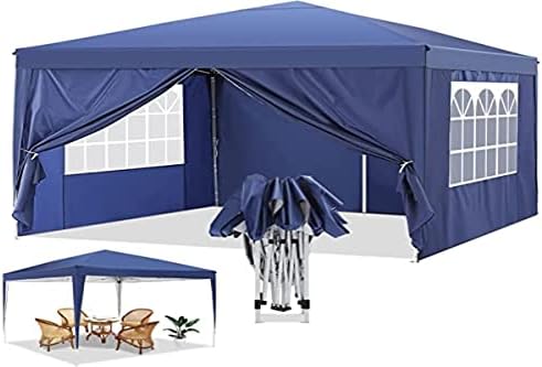 YUEBO Gazebo 3×3 m Carpas Plegables Impermeables con 4 Laterales Protección UV Pergola Plegable Cenador Camping Cenadores para Jardin,Terraza,Exterior