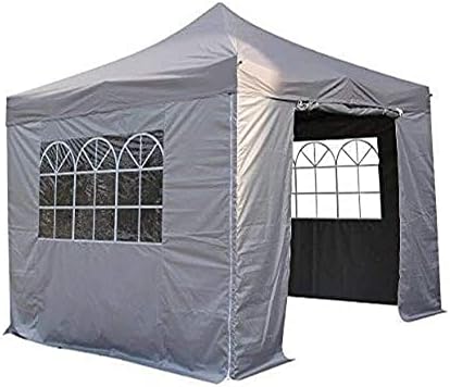 All Seasons Gazebos : Carpa plegable de 3 x 3 m totalmente impermeable con 4 paredes laterales, gris metalizado