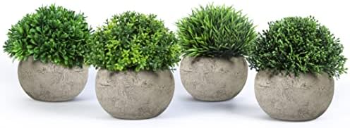 YHmall 4pcs Plantas Artificiales Plásticas Flor Pequeñas en Maceta para Decoración del hogar o la Maceta Oficina