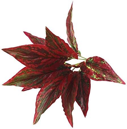 DUO ER Plantas Artificiales Croton Lugares realistas Láminas Artificiales Hoja Faux de Hoja para el hogar Decoración de la decoración de la decoración del jardín (Color : Red)