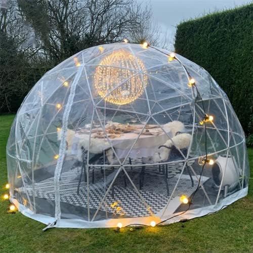 3.6m / 12ft Bubble Carpa Dome House, Carpa para Acampar Transparente, Jardín Refugio de cúpula Transparente al Aire Libre Cúpula geodésica 5-7 Personas para Patios Traseros, Canopy Gazebos Screen