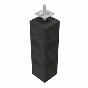 Betonpoer antraciet recht 15x15x60cm(facet naar 12x12cm), huls 20mm met verstelbare plaat