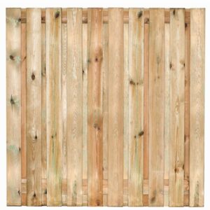 Grenen scherm Bois 21 planks/15mm RVS geschroefd 180x180cm