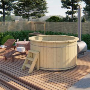 Hottub met externe aluminium kachel