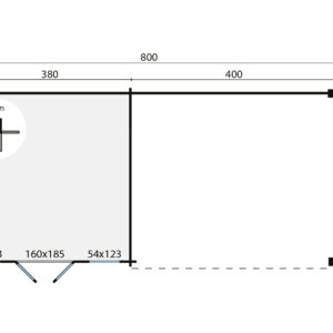 Blokhut - Tuinhuis Kwaspa | 44mm | onbehandeld