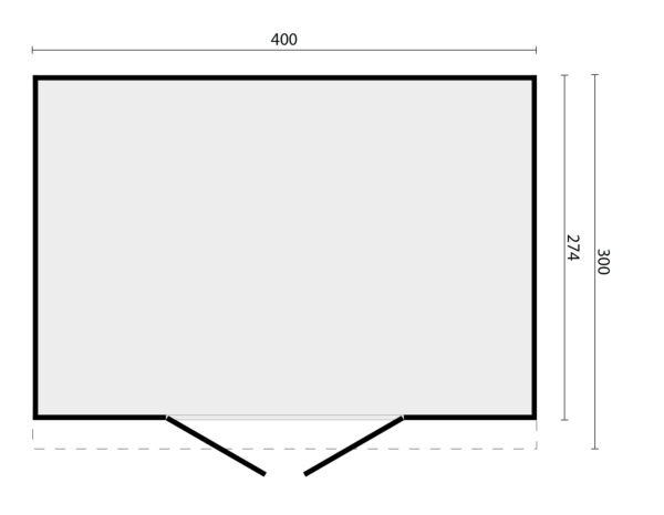 DHZ verblijf Enter 400x300 incl. dubbele deur en horizontale wanden onbehandeld