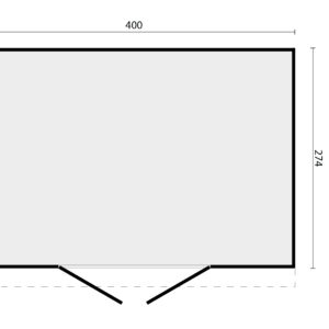 DHZ verblijf Enter 400x300 incl. dubbele deur en horizontale wanden zwart geïmpregneerd