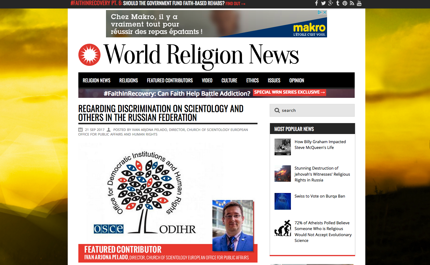 Regarding Discrimination on Scientology and Others in the Russian Federation Regarding Discrimination on Scientology and Others in the Russian Federation