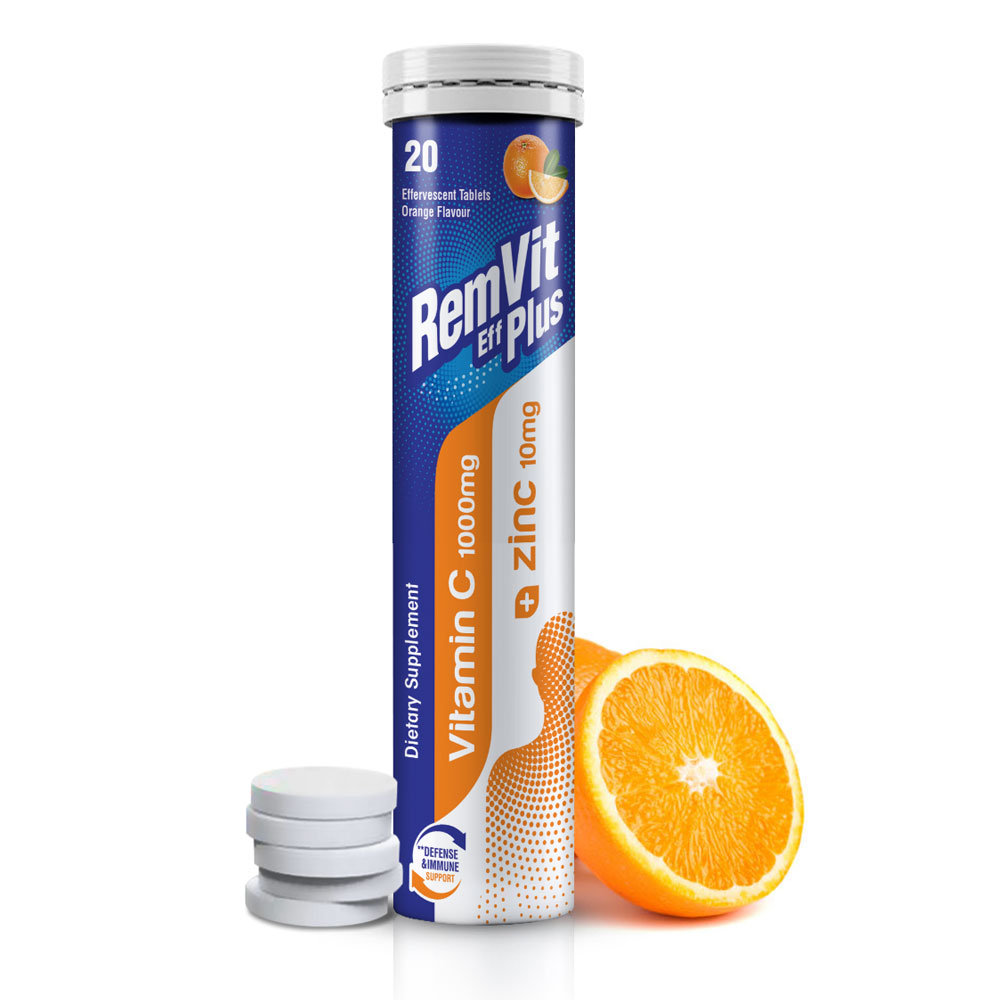 Remvit Vitamin C 1000mg + Zinc 10mg Orange