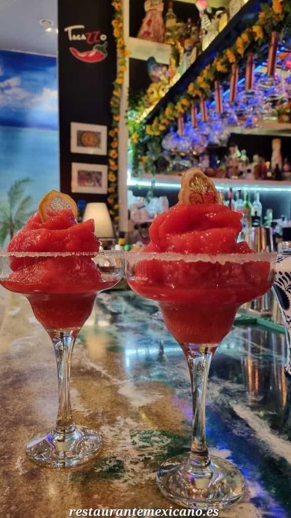 Cóctel de fresa restaurante mexicano