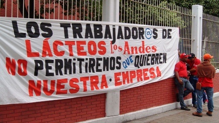 Worker protest at Lacteos los Andes