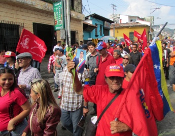 Chavistas marched from their barrios to join commemoration events