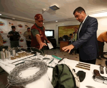 Weapons confiscated from opposition groups over recent weeks