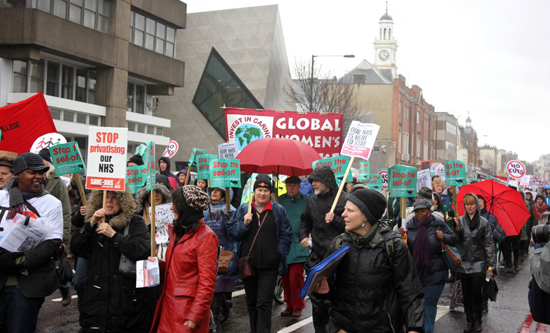 March against the partial sell-off of Whittington Hospital in north London - March 2013