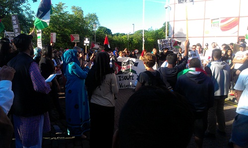 Protesting outside the BBC in Newcastle 22 July 2014 Protesting outside the BBC in Newcastle 22 July 2014