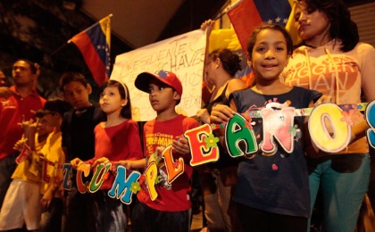 Revolutionaries celebrate the 60th birthday of Hugo Chavez