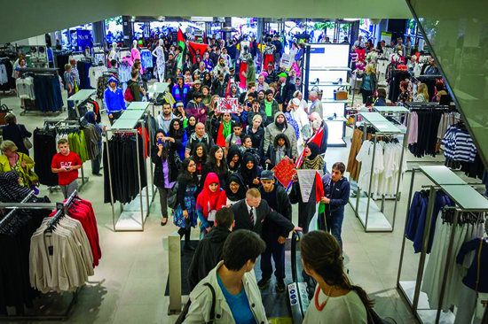 19 July, Manchester: Marks & Spencer invaded by protesters