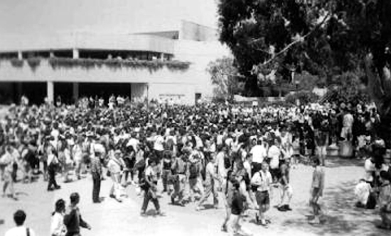 UCLA rally shortly after the Rodney King Verdict.