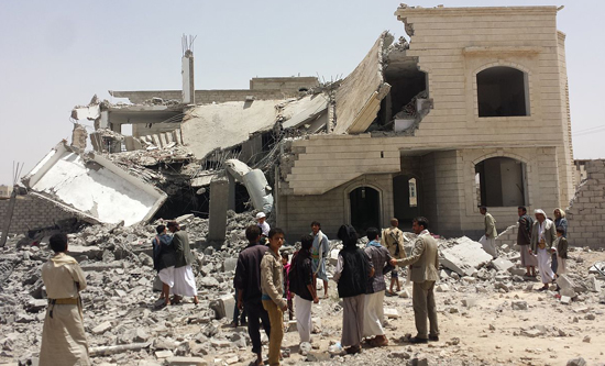 Destroyed house in the south of Sanaa