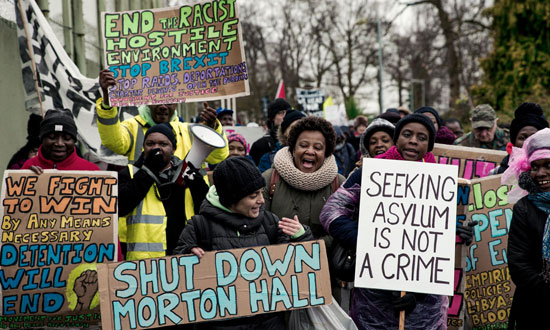 shut down morton hall demonstration 20 january 2018
