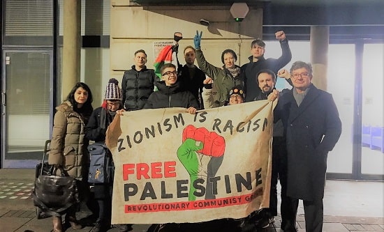 London RCG comrades and supporters protest outside Camden Council, 21 January 2019