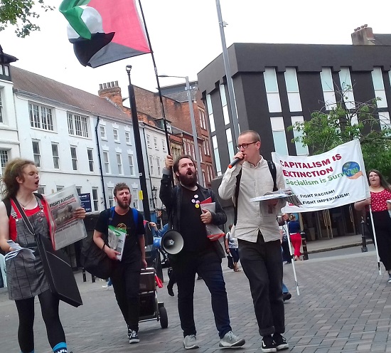 Nottingham RCG rolling picket of climate wrecking companies, 1 June 2019