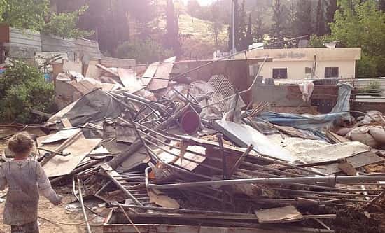Demolished residential structure in Wadi Yasul, East Jerusalem, 30 April 2019