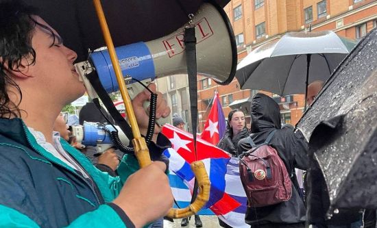 RCG and RATB rally in front of Cuban embassy, London 12 July 2021 (photo: FRFI)