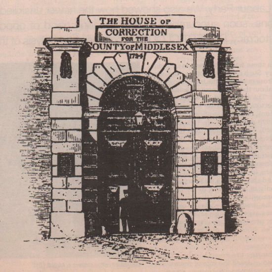 Drawing of County of Middlesex House of Corrections entrace