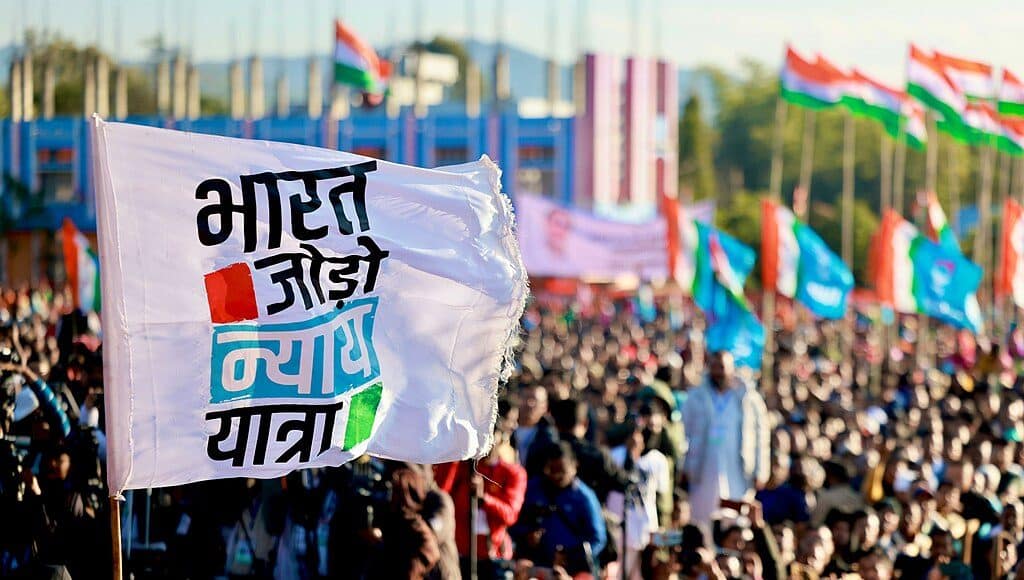 Launch of the Bharat Jodo Nyay Yatra electoral campaign led by the Congress Party on 14 January 2024.