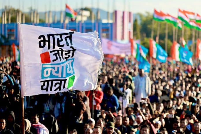 Launch of the Bharat Jodo Nyay Yatra electoral campaign led by the Congress Party on 14 January 2024.