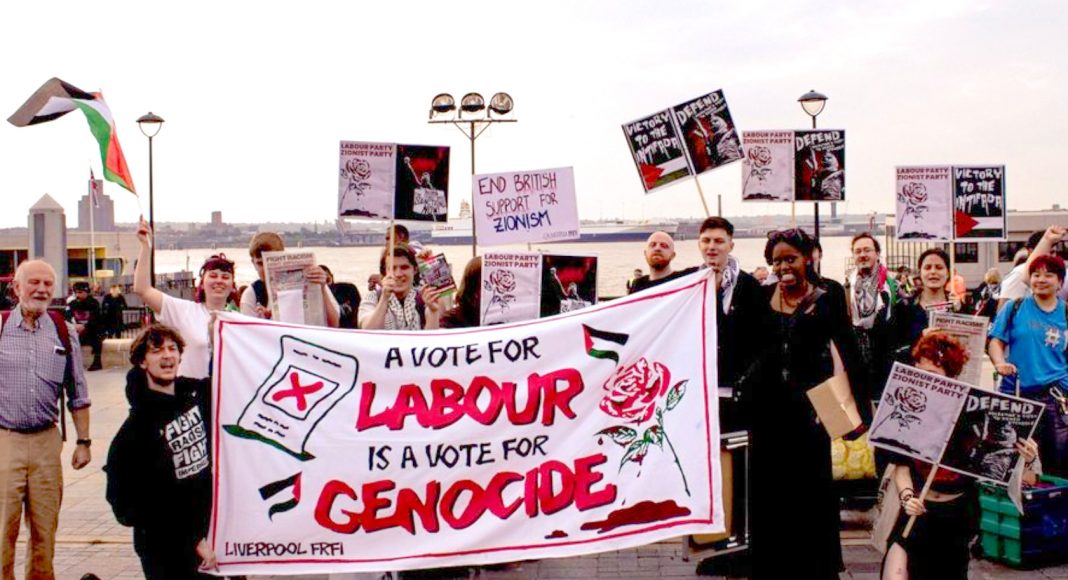 Liverpool FRFI protesting at the Labour conference, September 2024