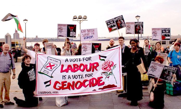 Liverpool FRFI protesting at the Labour conference, September 2024