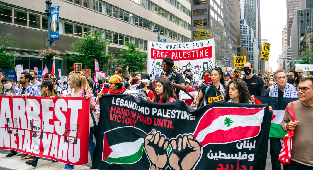 Emergency protest New York, 27 September. More photos of global resistance to imperialism and occupation inside